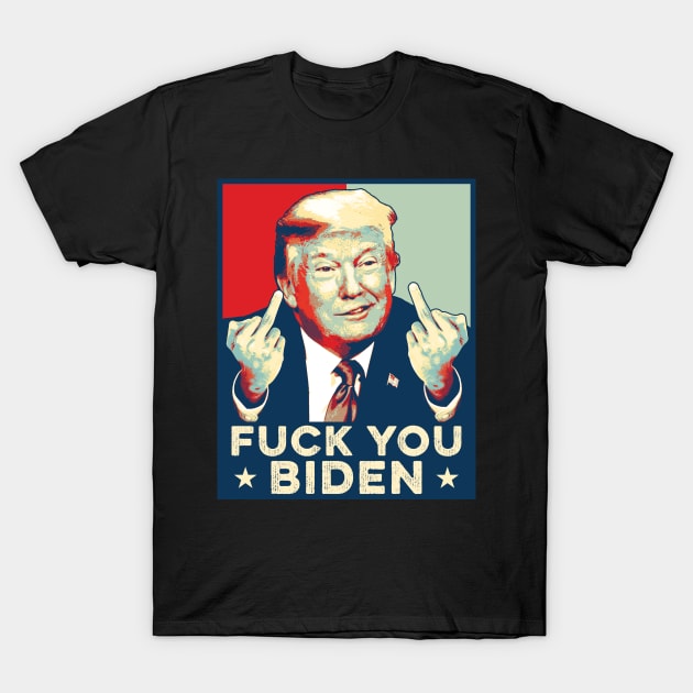 Trump Middle Finger Biden Harris Republican T-Shirt by luikwiatkowska